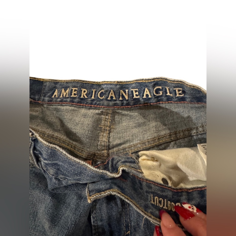 American Eagle Relaxed Fit Bootcut Distressed Jeans 34x34 - Picture 5 of 12